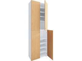 ebuy24 Lona2XL10DT schoenenkast 4 deuren wit, beuken.