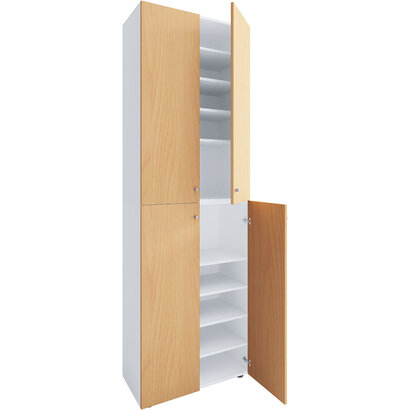 ebuy24 Lona2XL10DT schoenenkast 4 deuren wit, beuken.