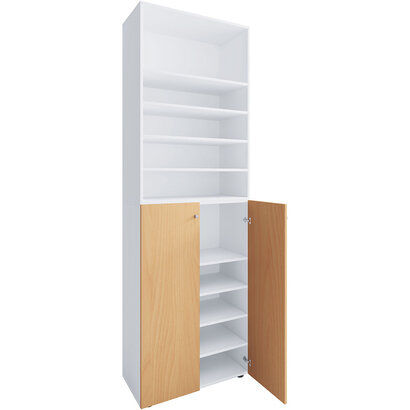 ebuy24 Lona2XL10DTR schoenenkast 2 deuren wit, beuken.