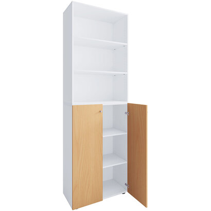 ebuy24 Lona2XLDTR schoenenkast 2 deuren wit, beuken.