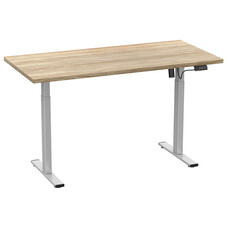 ebuy24 LonaE bureau elektrische hef- en daalfunctie 110x50x71-120cm eik decor, zilverkleurig.