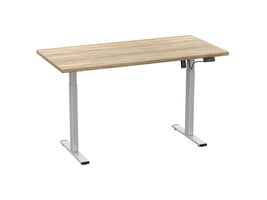 ebuy24 LonaE bureau elektrische hef- en daalfunctie 110x50x71-120cm eik decor, zilverkleurig.