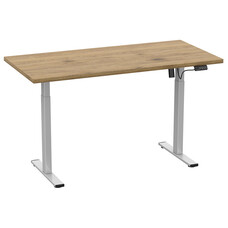 ebuy24 LonaE bureau elektrische hef- en daalfunctie 110x50x71-120cm eik decor, zilverkleurig.