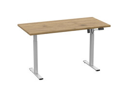 ebuy24 LonaE bureau elektrische hef- en daalfunctie 110x50x71-120cm eik decor, zilverkleurig.