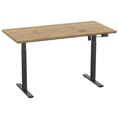 ebuy24 LonaE bureau elektrische hef- en daalfunctie 110x50x71-120cm eik decor, zwart.