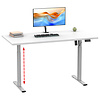 ebuy24 LonaE bureau elektrische hef- en daalfunctie 110x50x71-120cm wit, zilverkleurig.