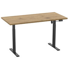 ebuy24 LonaE bureau elektrische hef- en daalfunctie 110x80x71-120cm eik decor, zwart.