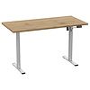 ebuy24 LonaE bureau elektrische hef- en daalfunctie 140x50x71-120cm eik decor, zilverkleurig.