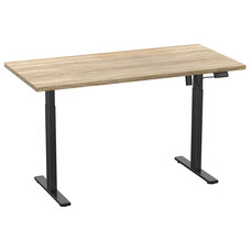 ebuy24 LonaE bureau elektrische hef- en daalfunctie 140x50x71-120cm eik decor, zwart.