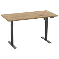 ebuy24 LonaE bureau elektrische hef- en daalfunctie 140x80x71-120cm eik decor, zwart.