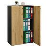 ebuy24 LonaXLDT kantoorkast 2 deuren antraciet, eik decor.