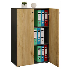 ebuy24 LonaXLDT kantoorkast 2 deuren antraciet, eik decor.