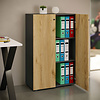 ebuy24 LonaXLDT kantoorkast 2 deuren antraciet, eik decor.