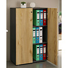 ebuy24 LonaXLDT kantoorkast 2 deuren antraciet, eik decor.