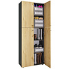 ebuy24 LonaXXL5DT schoenenkast 4 deuren antraciet, eik decor.