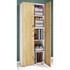 ebuy24 LonaXXL5DT schoenenkast 4 deuren wit, eik decor.