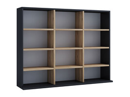 ebuy24 MegosaL wandkast 12 planken zwart, eik decor.