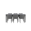 ebuy24 Modena tuinmeubelset tafel 200x100cm, 6 stoelen Spoga, zwart,grijs.