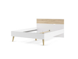 ebuy24 Napoli bed 140 x 190 cm wit en eiken decor.