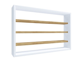 ebuy24 OsadoM wandkast wandmontage 4 planken eik decor, wit.