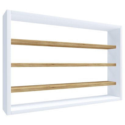 ebuy24 OsadoM wandkast wandmontage 4 planken eik decor, wit.