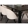 ebuy24 Oslo eethoek eetkamertafel 100x220cm zwart en 6 Skagen stoel velours beige.