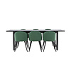 ebuy24 Oslo eethoek eetkamertafel 100x220cm zwart en 6 Skagen stoel velours groen.