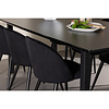 ebuy24 Oslo eethoek eetkamertafel 100x220cm zwart en 6 Skagen stoel velours zwart.