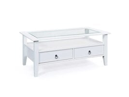 ebuy24 Pall salontafel 2 lades, 1 plank wit.