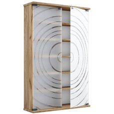 ebuy24 TilanoL vitrinekast CD, DVD 6 planken 2 deuren eik decor.