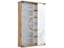 ebuy24 TilanoL vitrinekast CD, DVD 6 planken 2 deuren eik decor.