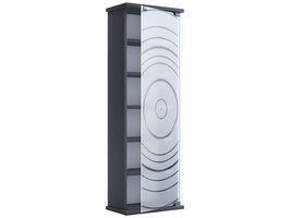 ebuy24 TilanoM vitrinekast CD, DVD 6 planken 1 deur antraciet.