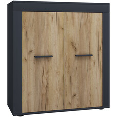 ebuy24 Usilo dressoir 2 deuren antraciet, eik decor.