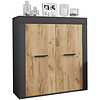 ebuy24 Usilo dressoir 2 deuren antraciet, eik decor.