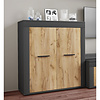 ebuy24 Usilo dressoir 2 deuren antraciet, eik decor.