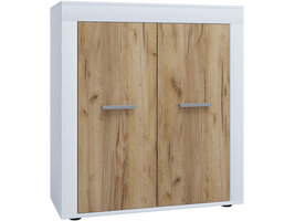 ebuy24 Usilo dressoir 2 deuren wit, eik decor.