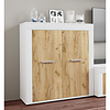 ebuy24 Usilo dressoir 2 deuren wit, eik decor.