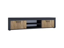 ebuy24 UsiloXL TV-meubel 2 deuren antraciet, eik decor.