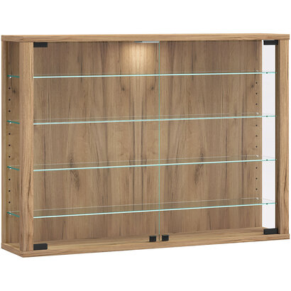 ebuy24 VitrosaL vitrinekast wandmontage 2 deuren eik decor.