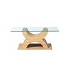 ebuy24 Xira salontafel met glazen blad en poten in wild eikenhouten decor.