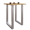 ebuy24 Xona bartafel 80x50 eik decor, zilverkleurig.