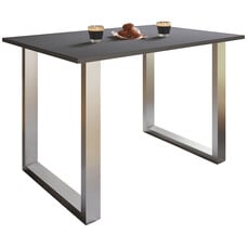 ebuy24 XonaU eetkamertafel 110x80 antraciet, zilverkleurig.