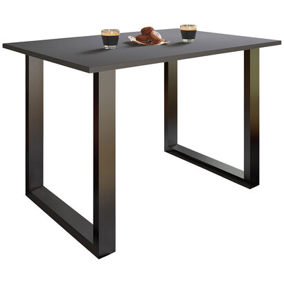 ebuy24 XonaU eetkamertafel 110x80 antraciet, zwart.