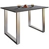 ebuy24 XonaU eetkamertafel 140x80 antraciet, zilverkleurig.