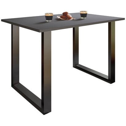 ebuy24 XonaU eetkamertafel 80x50 antraciet, zwart.