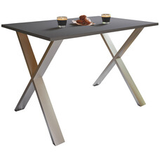 ebuy24 XonaX eetkamertafel 110x50 antraciet, zilverkleurig.