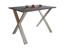 ebuy24 XonaX eetkamertafel 110x50 antraciet, zilverkleurig.