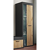 ebuy24 Usilo vitrinekast 1 deur antraciet, eik decor.