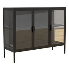 ebuy24 FlokaL vitrinekast 3 deuren zwart.
