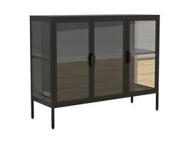 ebuy24 FlokaL vitrinekast 3 deuren zwart.